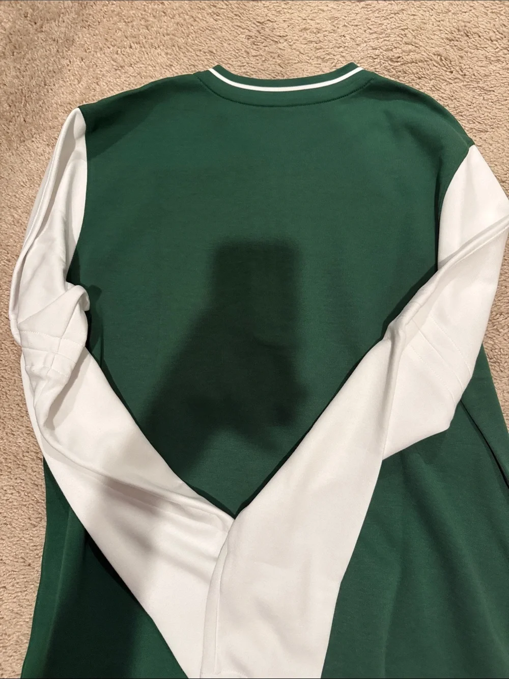 Jordan Green and White Colorblock 1/4 zip Pullover
